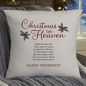 Christmas In Heaven Personalized 18 Velvet Throw Pillow - 19384-LV