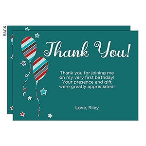 Birthday Boy Personalized Thank You Cards - 19401