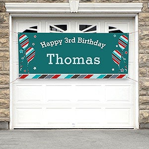 Birthday Boy Personalized Party Banner - 30x72 - 19404