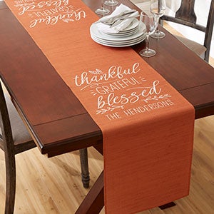 Thankful Personalized Table Runner - 16 x 96 - 19427