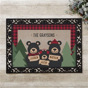 Personalized Holiday Doormat 18x27 - Black Bear Family - 19461