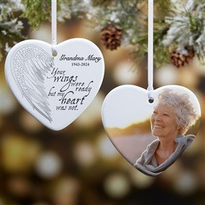 Your Wings Personalized Heart Ornament- 3.25 Glossy - 2 Sided - 19551-2