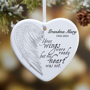 Your Wings Personalized Heart Ornament- 3.25 Glossy - 1 Sided - 19551-1