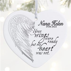 1-Sided Your Wings Personalized Heart Ornament - 19551-1L