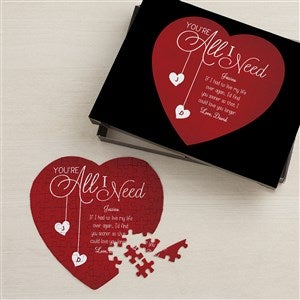Youre All I Need Personalized Mini Heart Puzzle - 19571