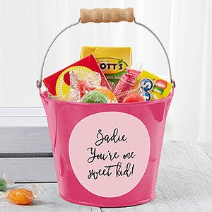 Personalized Pink Mini Metal Party Favor Bucket - 19577-P