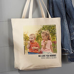 Photo Personalized Canvas Tote Bag- 20 x 15 - 19665-1