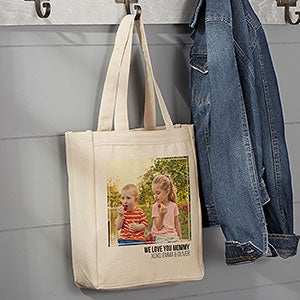 Photo Personalized Canvas Tote Bag- 14 x 10 - 19665-1S