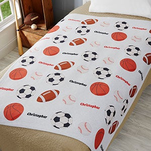 All About Sports Personalized 50x60 Sweatshirt Blanket - 19681-SW