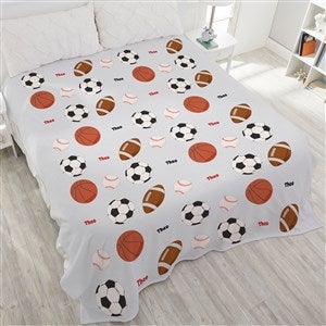 All About Sports Personalized 90x108 Plush King Fleece Blanket - 19681-K