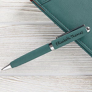 Signature Series Personalized Leatherette Teal Pen - 19688-T