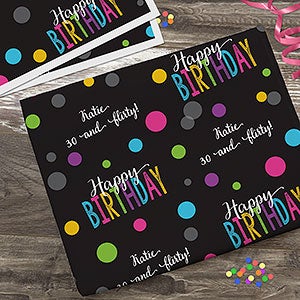 Bold Birthday Personalized Wrapping Paper Sheets - 19732-S