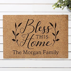 Bless This Home Personalized 18x27 Synthetic Coir Doormat - 19822
