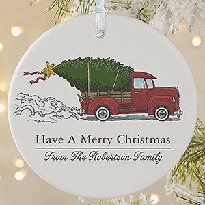 Classic Christmas Vintage Truck Ornament- 3.75 Matte - 1 Sided - 19826-1L