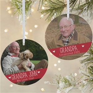 Grandparents Established Personalized Photo Ornament 3.75 Matte - 2 Sided - 19831-2L