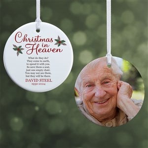 Christmas In Heaven Personalized Memorial Ornament- 2.85 Glossy - 2 Sided - 19879-2