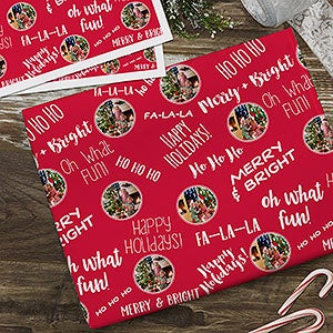 Christmas Photo Collage Personalized Wrapping Paper Sheets - Set of 3 - 19889-S