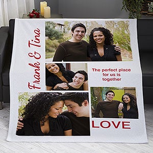 Romantic Love Photo Collage Personalized 50x60 Sweatshirt Photo Blanket - 19890-SW