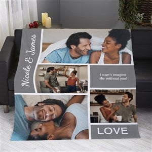 Romantic Love Photo Collage Personalized 50x60 Lightweight Fleece Blanket - 19890-LF