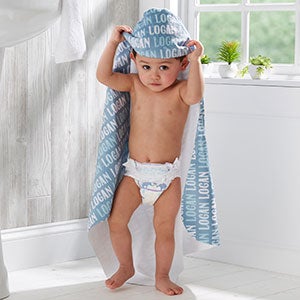 Modern Boy Personalized Baby Hooded Towel - 20058