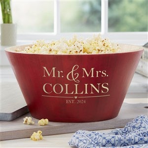 The Wedding Couple Personalized Red Bamboo Bowl- Large - 20149-L