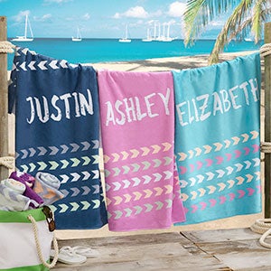 Tribal Inspired Name Personalized 35x72 Beach Towel - 20152-L