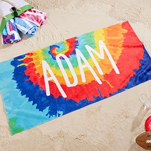 Tie-Dye Fun Personalized 35x72 Beach Towel - 20153-L