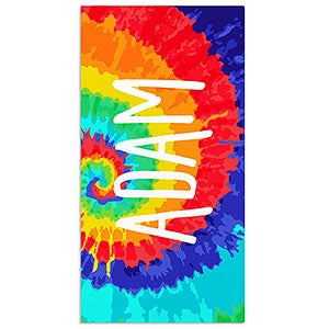 Personalized Beach Towel - Tie-Dye Fun