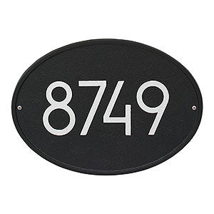 Hawthorne Personalized Modern Address Plaque - Black  Silver - 20259D-BS