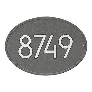 Hawthorne Personalized Modern Address Plaque - Pewter  Silver - 20259D-PS
