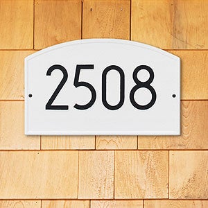 Legacy Personalized Modern Address Plaque - White  Black - 20260D-WH