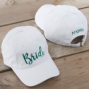 Custom Embroidered Wedding Baseball Hat - White - 20446-W
