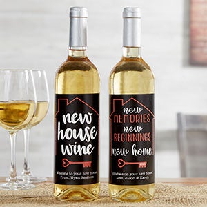 New House Wine Personalized Wine Bottle Label - 20498-T