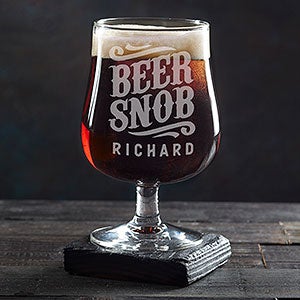 Beer Snob Personalized Belgium Craft Beer Glass - 20544