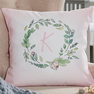 Woodland Floral Initial Personalized 18 Throw Pillow - 20567-LI