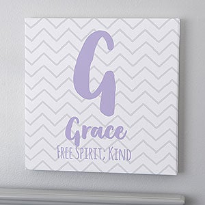 Her Name Statement Personalized Canvas Print-12 x 12 - 20588-S