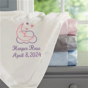 Moon  Stars Personalized Baby Girl Blanket - 20603