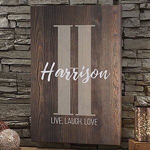 Farmhouse Initial Accent Personalized Canvas Print- 12x 18 - 20621-S