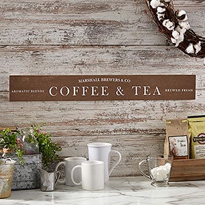 Coffee Bar Personalized Wooden Sign - 29x4 - 20644