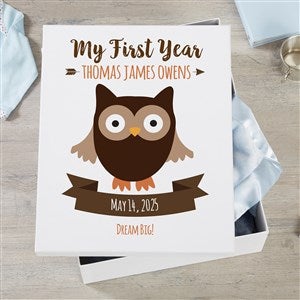 Woodland Adventure Owl Personalized Baby Keepsake Box - 20948-O