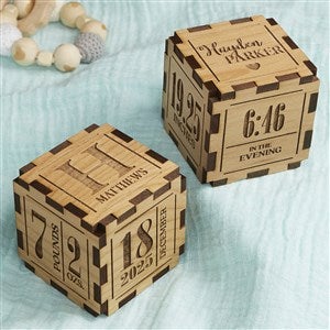 New Baby Personalized Natural Wood Keepsake Block - 20950-N