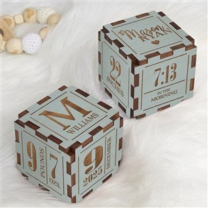 New Baby Personalized Blue Stain Wood Keepsake Block - 20950-B