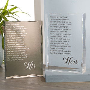 His and Hers Vows Personalized Colored Keepsake - 21036