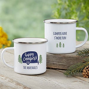 Wake Up And Smell The Campfire - Engraved Camping Tumbler, Insulated Travel  Mug, Happy Camper Cup