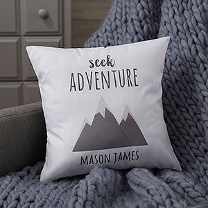 Woodland Adventure Mountains Personalized 14 Throw Pillow - 21043-SM