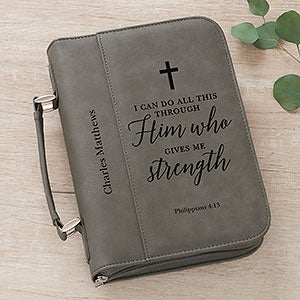 Heavenly Quotes Personalized Bible Cover - Charcoal - 21049