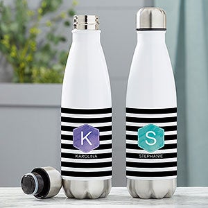 Modern Stripe Personalized 17 oz. Insulated Water Bottle - 21088-L