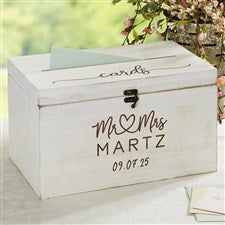 Infinite Love Personalized Wedding Wood Keepsake Card Box - 21123