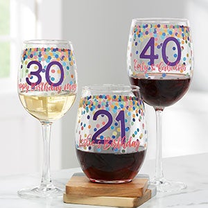 Personalized 30th birthday wine glasses in bulk, cheers to 30 years –  Factory21 Store