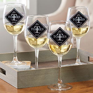 Family Winery Personalized White Wine Glass - 21159-W